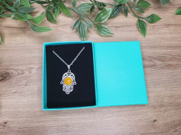 Aventurin gul, Halsband Hamsa - Bild 2